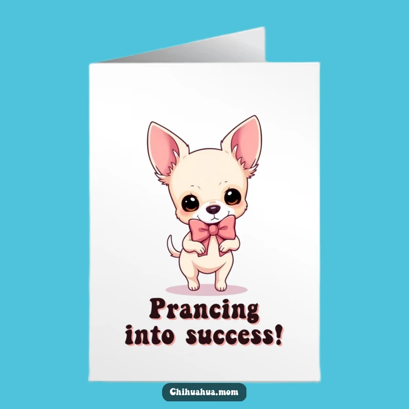Free Printable Congrats Card: Fabulous Chihuahua Bow, Humorous Celebration Downloadable