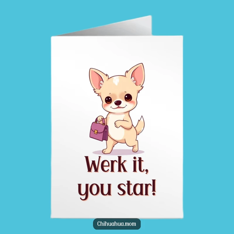 Free Printable Funny Chihuahua Congrats Card - Tiny Handbag Chic Downloadable Gift