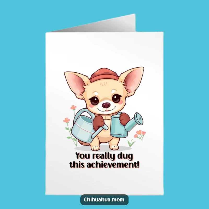 Free Printable Funny Chihuahua Gardener Card - Witty Downloadable Congrats Message