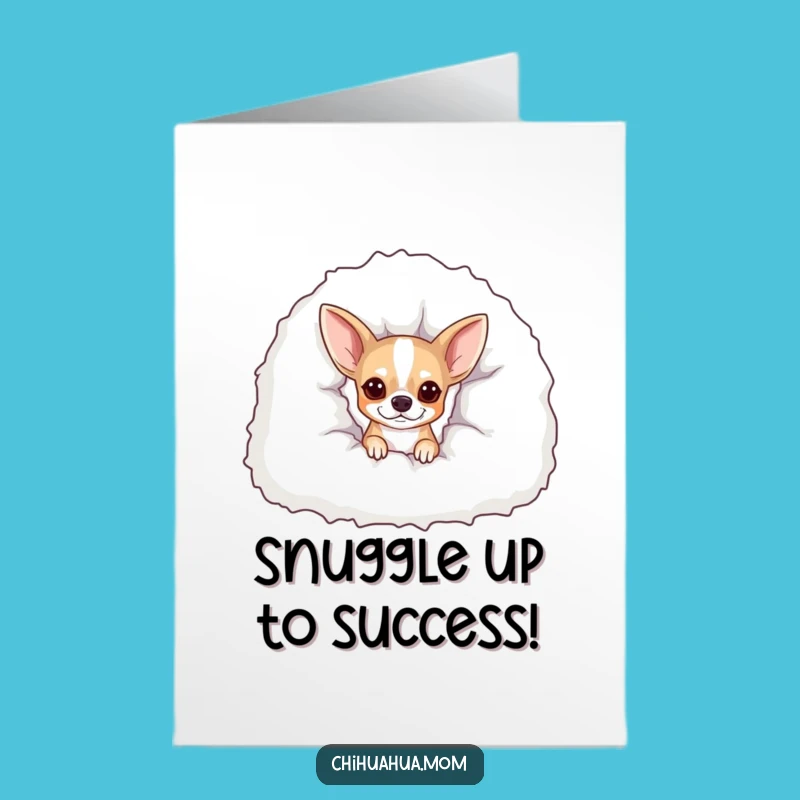 Free Printable Congrats Card: Cozy Chihuahua, Comforting Downloadable for Milestones