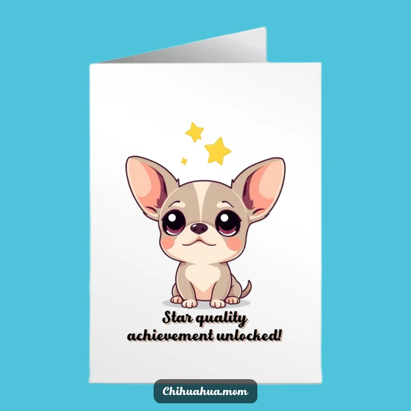 Free Printable Chihuahua Falling Star Card: Humorous Congrats Gift, Downloadable & Print at Home