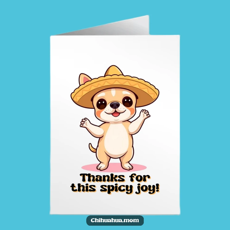 Free Printable Chihuahua Flamenco Thank You Card: Dancing Dog Downloadable Gift