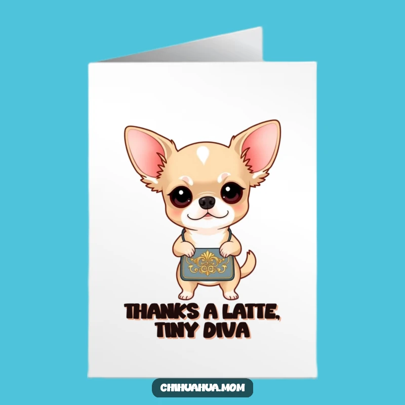Free Printable Thank You Card: Sassy Chihuahua, Elegant Handbag, Heartfelt DIY Gift