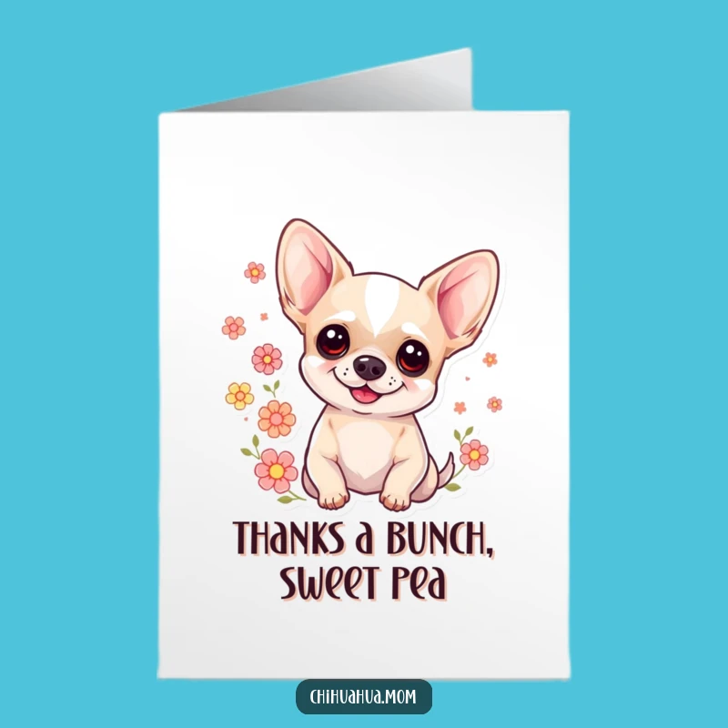 Free Printable Thank You Card: Charming Chihuahua, Floral Touches, Heartfelt DIY Gift