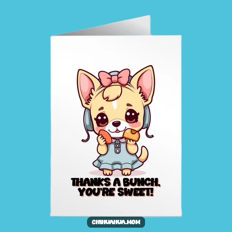Free Printable Thank You Card: Funny Kawaii Chihuahua Treat Your Kindness Appreciated