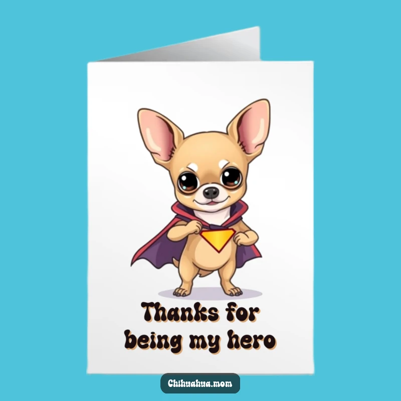 Free Printable Chihuahua Superhero Thank You Card - Adorable Thankful Downloadable Gift