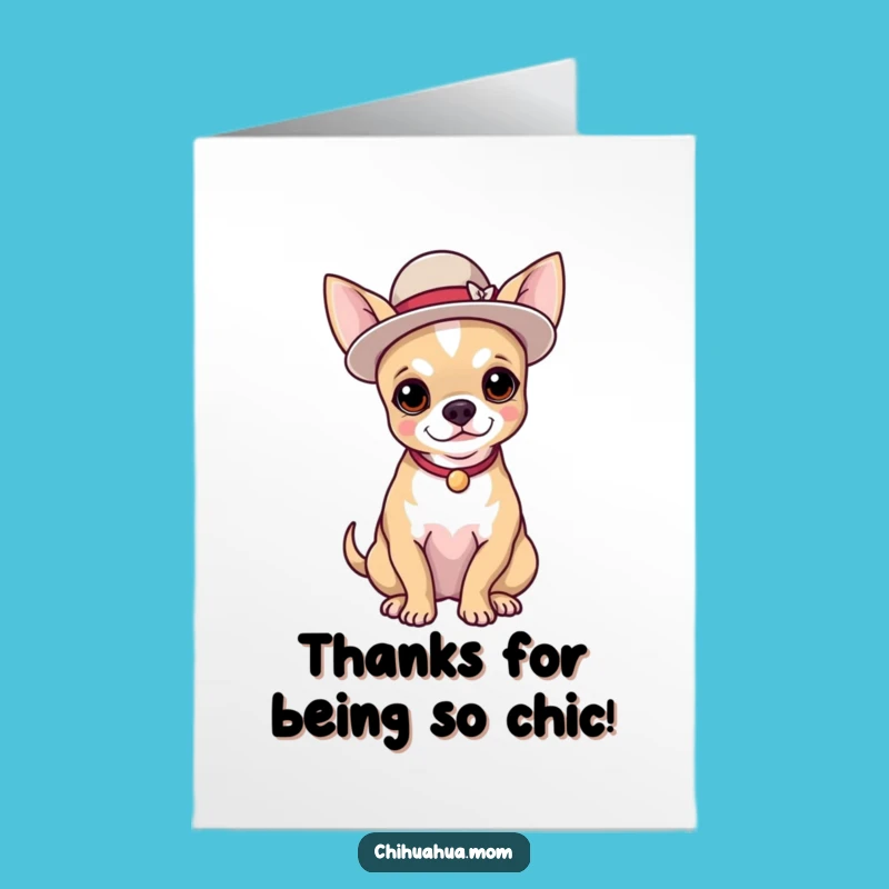 Free Printable Thank You Card: Dapper Chihuahua's Thanks, Elegant Downloadable!