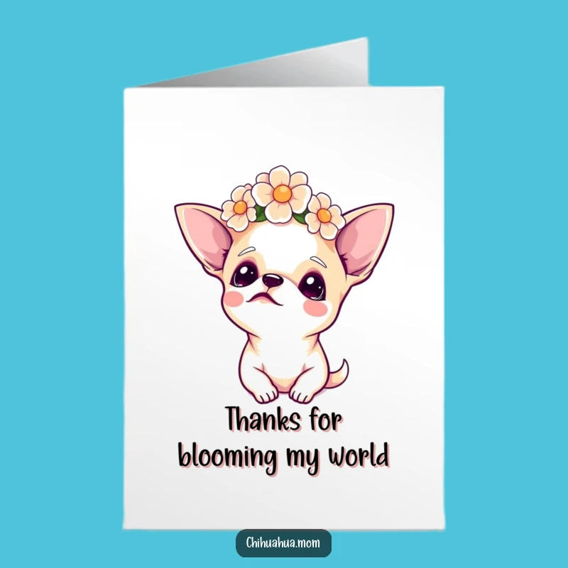 Free Printable Thank You Card: Floral Chihuahua Gratitude, Ideal Downloadable Gift!