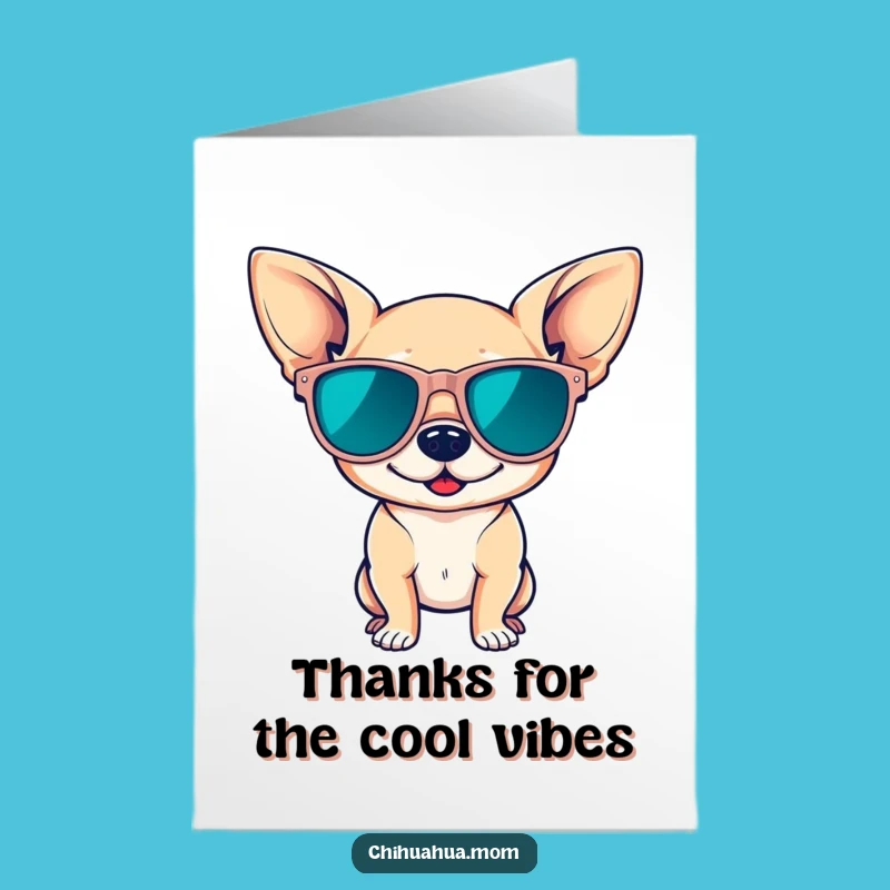 Free Printable Thank You Card: Stylish Chihuahua Says Thanks, Downloadable Gift