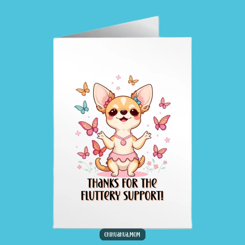 Free Printable Chihuahua Butterfly Conductor Thank You Card Funny Downloadable Gift