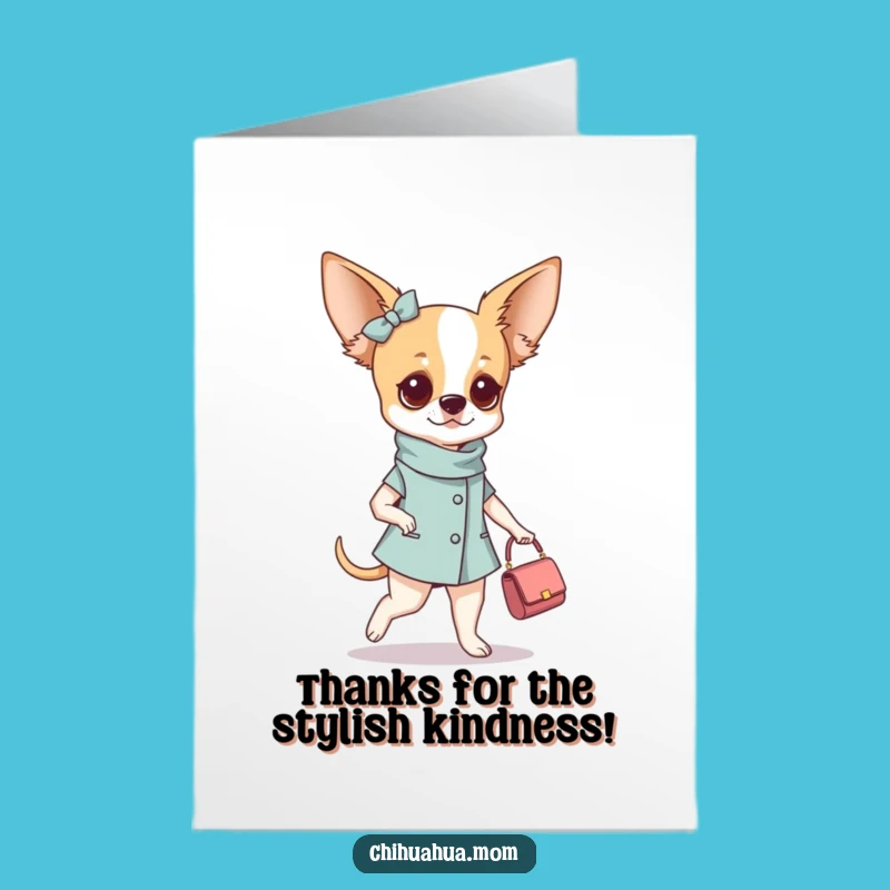 Free Printable Fashionable Chihuahua Thank You Card Chic Appreciation Downloadable Gift