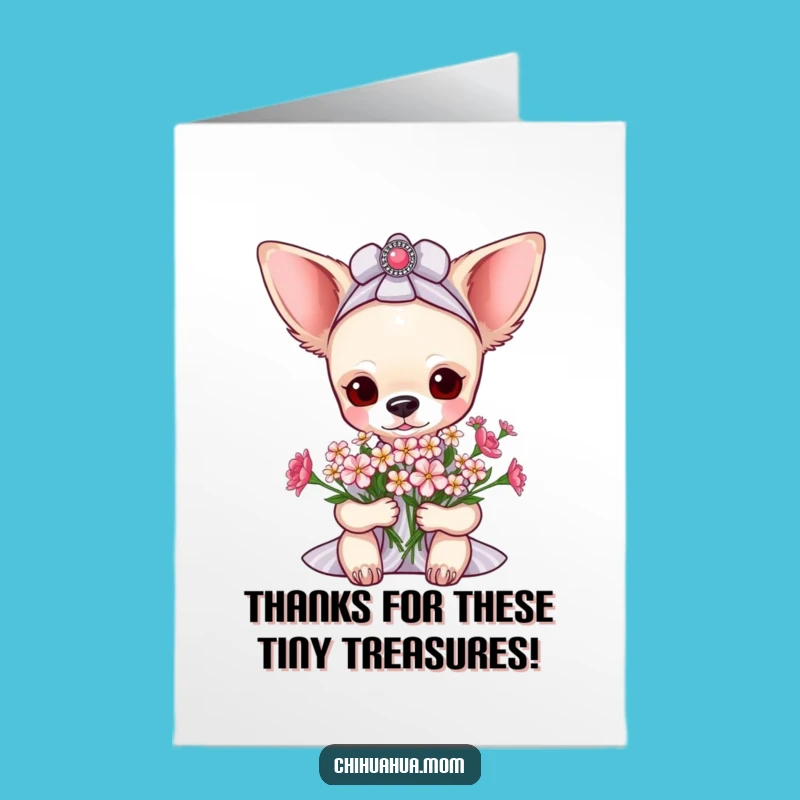 Free Printable Pampered Chihuahua Thank You Card Floral Thanks Downloadable Gift