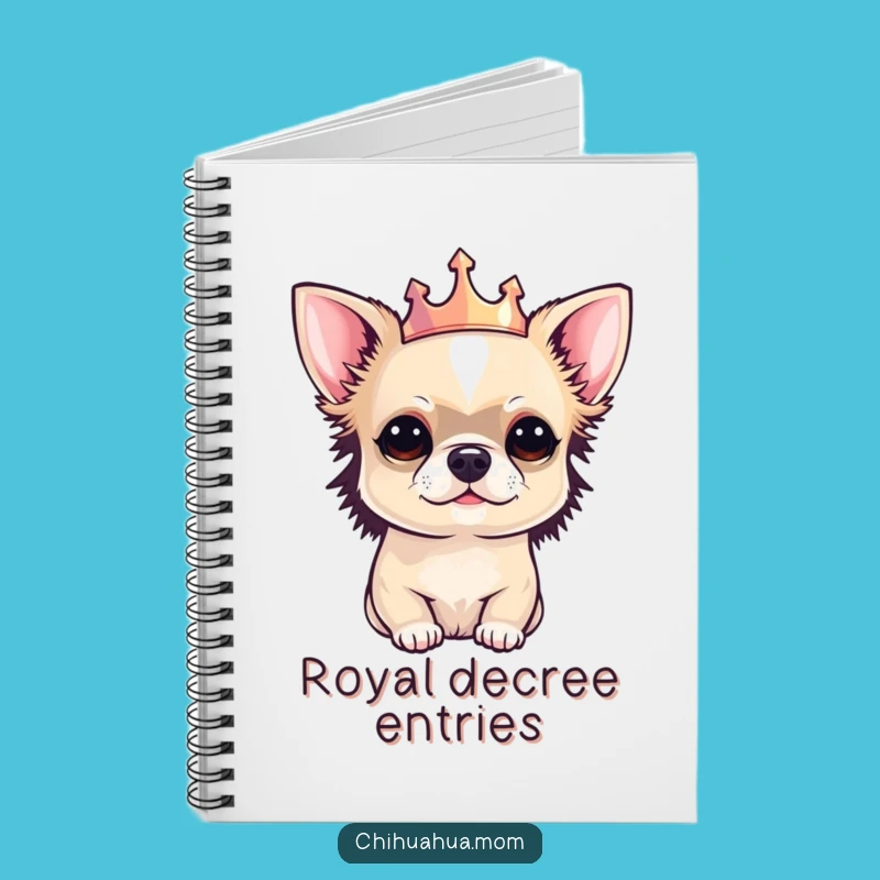 Funny Chihuahua Crown Notebook: Jot Down Royal Decrees, Gift