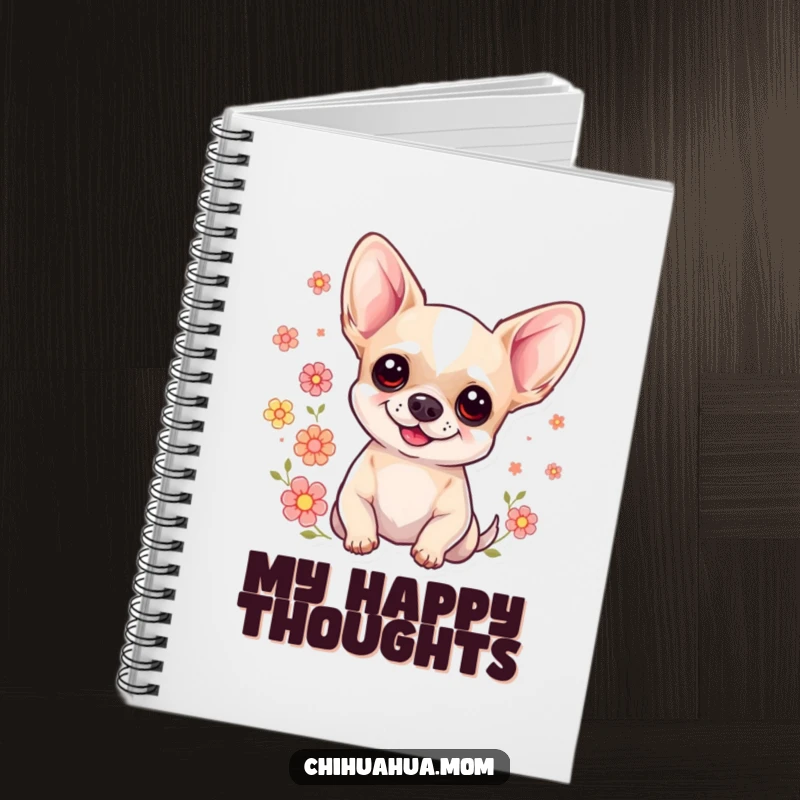 Funny Floral Chihuahua Notebook: A smiling chihuahua with surrounding flowers for jotting notes. Charming and humorous stationery.