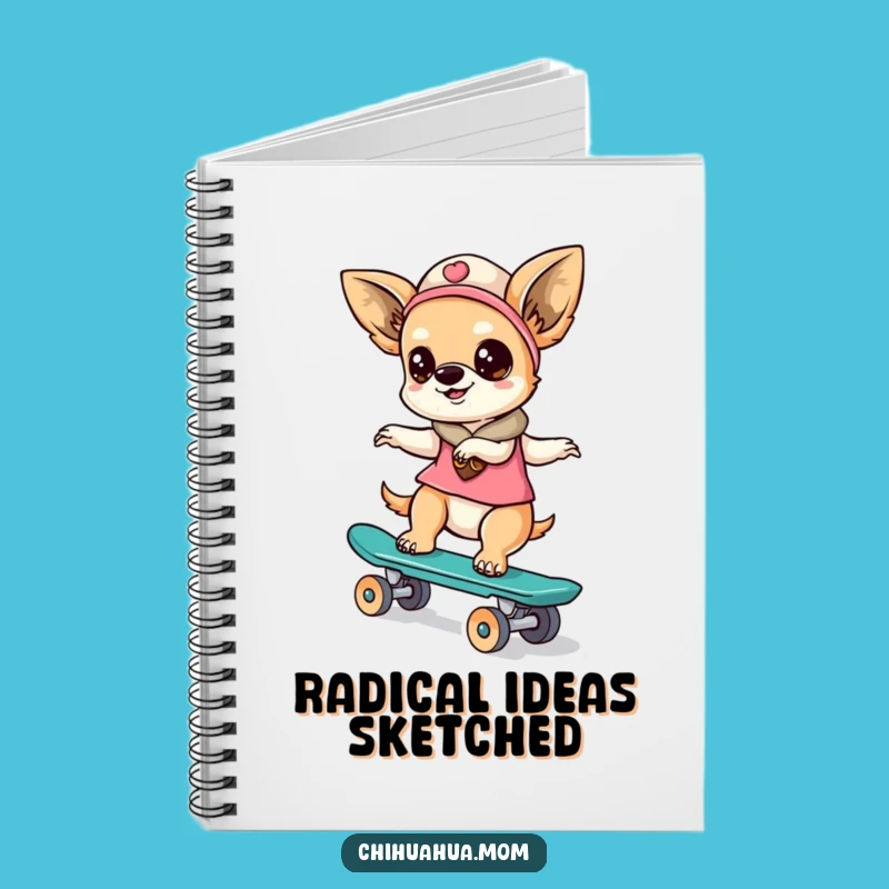Funny Kawaii Chihuahua Lady Notebook: Skater's Log - Ideal Funny Gift!