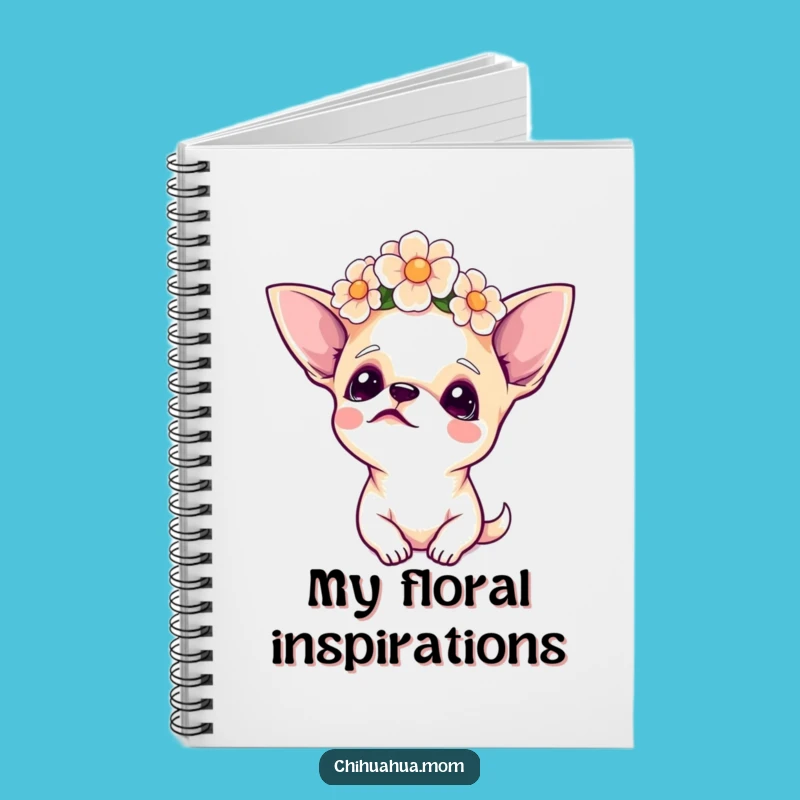 Funny Chihuahua Flower Crown Notebook: Journal Your Dreams!