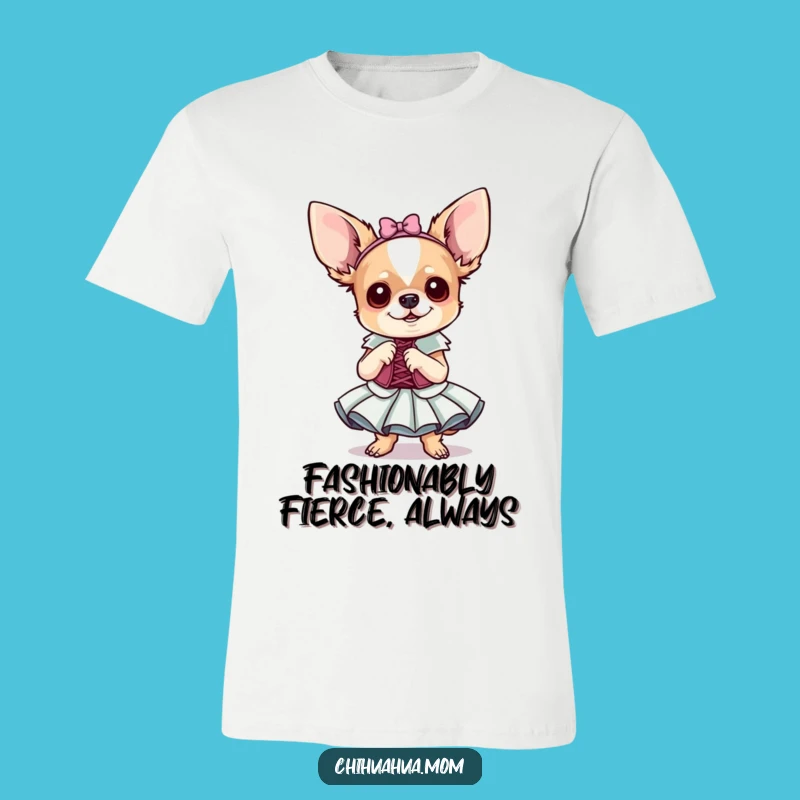 Funny Chihuahua Fancy Dress T-Shirt: Dramatic Tiny Dog Fashion Tee!
