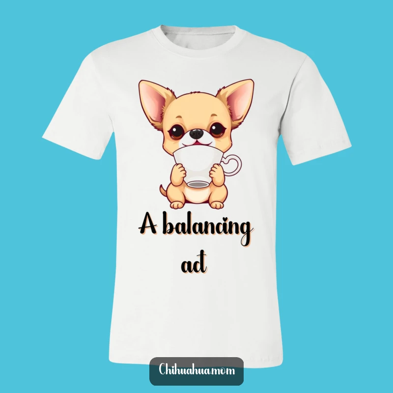 Funny Balancing Chihuahua T-Shirt - Playful Trick Dog Tee