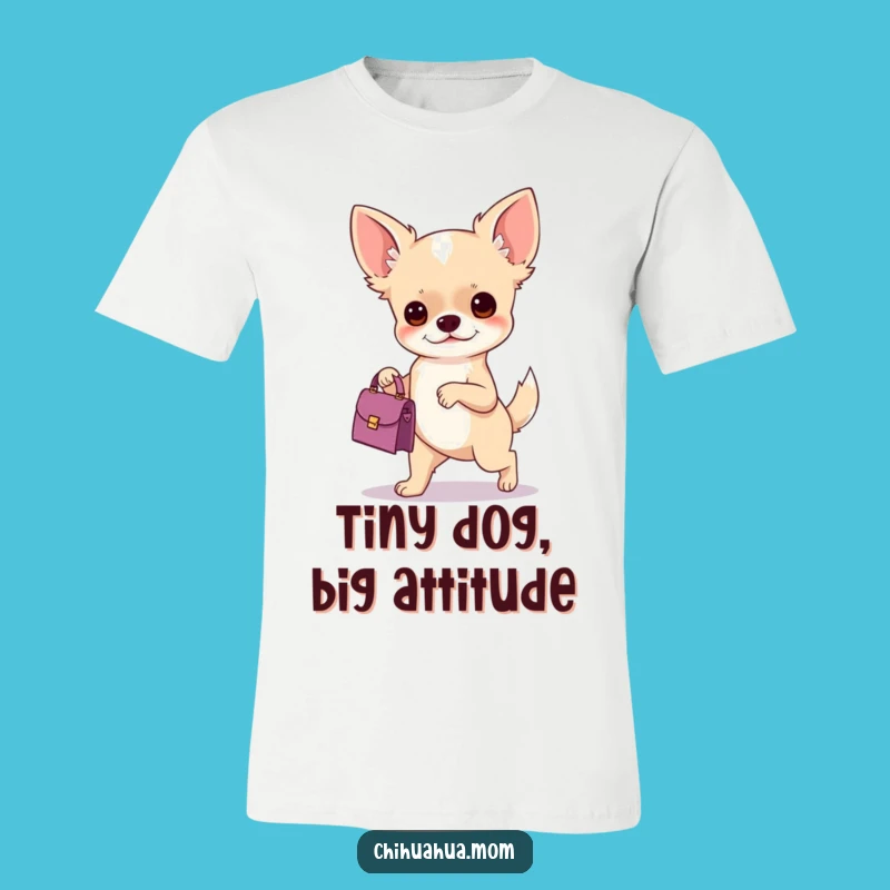 Funny Chihuahua Handbag T-Shirt: Fashionable & Humorous Gift for Dog Lovers