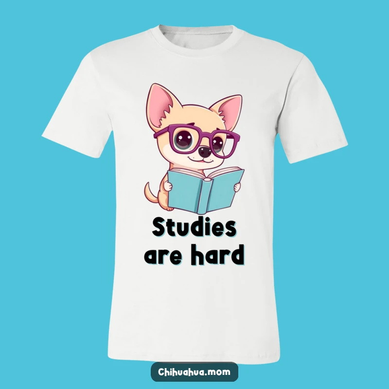 Funny Chihuahua Glasses T-Shirt - Confused Scholar Pup Tee