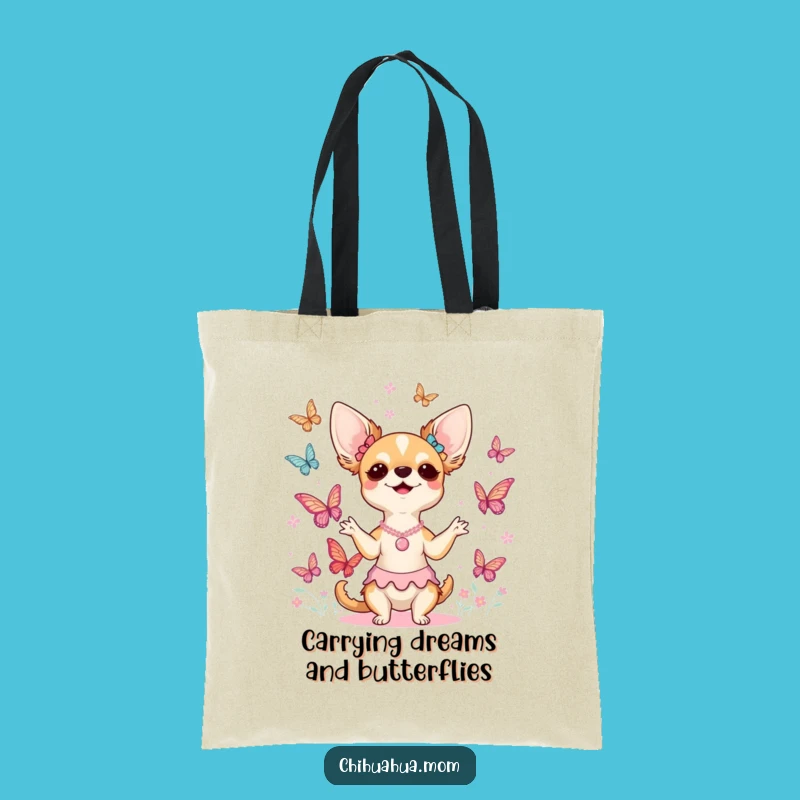 Funny Chihuahua Lady Butterfly Choir Tote Bag - Carry Your Tunes in Style!