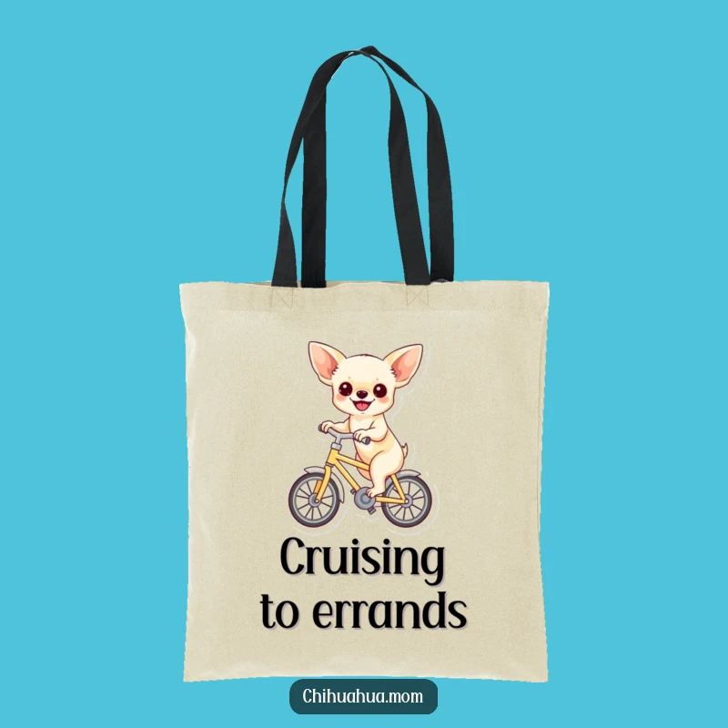 Funny Chihuahua Bicycle Tote Bag: Carry Fun & Humorous Pet Gift
