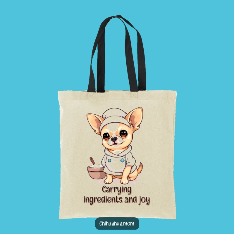 Funny Baker Chihuahua Tote Bag: Carry Your Baking Fun with This Gift