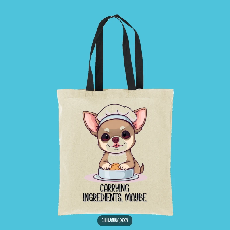 Funny Chef Chihuahua Tote Bag: Carry Your Baking Essentials!