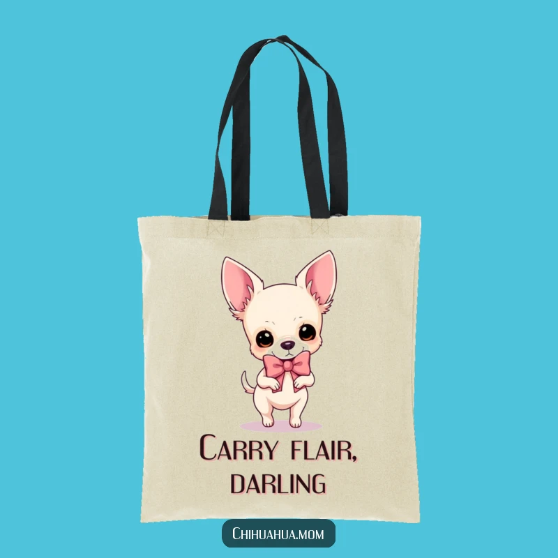 Funny Chihuahua Bow Diva Tote Bag: Chic Dog Accessory, Perfect Stylish Funny Gift!
