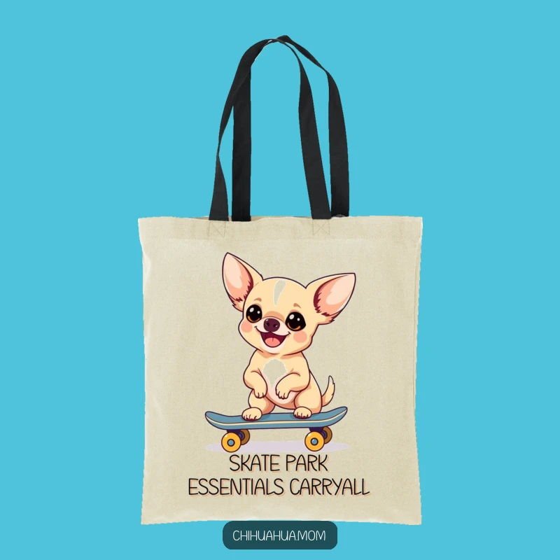 Funny Chihuahua Skateboarder Tote Bag: Carry Your Laughs with This Stylish Accessory
