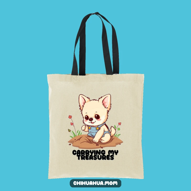 Funny Digging Chihuahua Tote Bag: Carry Your Tools and Treasures