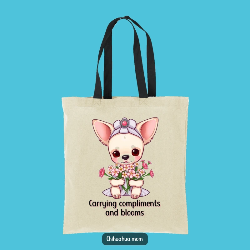 Funny Pampered Chihuahua Lady Flower Tote Bag - Carry Your Blooms!